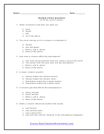 Climate Multiple Choice Worksheet