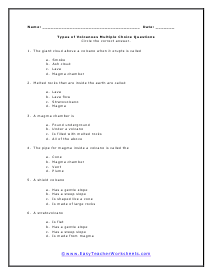 Types Multiple Choice Worksheet