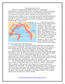 Pacific Ring of Fire Worksheet