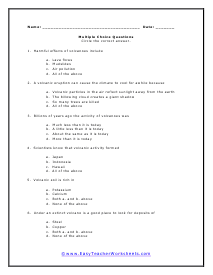 Helping Earth Multiple Choice Worksheet