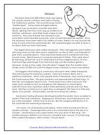 Dinosaur Worksheet