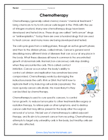 Chemotherapy Worksheet