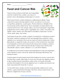 Food That Does It Worksheet