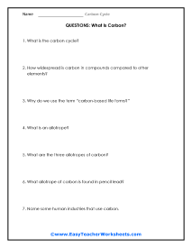 What Is Carbon Question Worksheet
