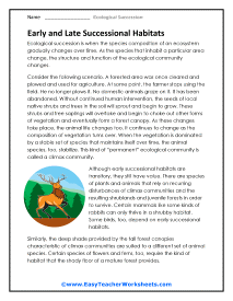 Successional Habitats Worksheet