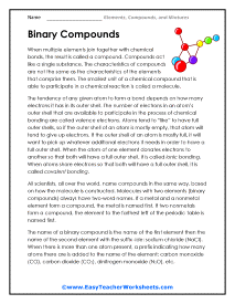 Binary Compounds Worksheet