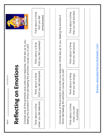 Reflecting on Emotions Worksheet