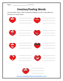 Emotion/Feeling Words Worksheet
