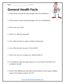 health education worksheets for adults