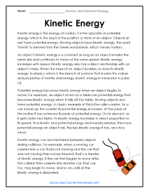 Kinetic Reading Worksheet