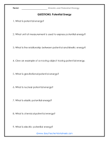 Potential Forms Worksheet