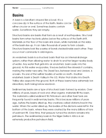 Basins Worksheet