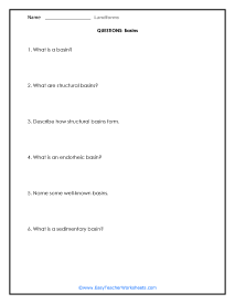 Basins Question Worksheet