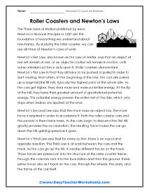 Roller Coasters Worksheet