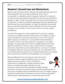 Momentum Worksheet