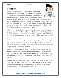 Tonicity Worksheet