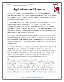 Agriculture and Science Worksheet