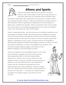 Athens and Sparta Worksheet