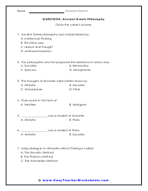 Philosophy Question Worksheet
