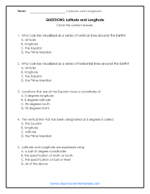 These Lines Multiple Choice Worksheet