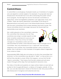 Committees Worksheet