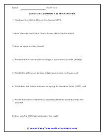 Satellites and Poles Short Answer Worksheet