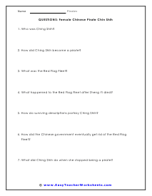 Ching Shih Question Worksheet