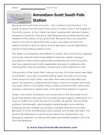 Amundsen-Scott's Station Worksheet