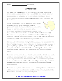 Antarctica Reading Worksheet