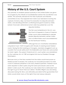 History of the Court System Worksheet