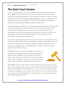 State Court System Worksheet