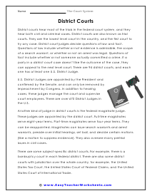 District Courts Worksheet