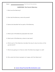 The French Revolution Worksheets