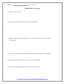 Iwo Jima Question Worksheet