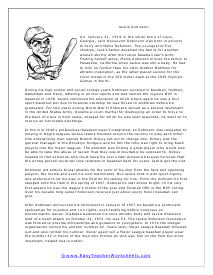 Jackie Robinson Reading Worksheet