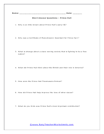 Hall Short Answer Worksheet