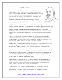 W.E.B. Du Bois Reading Worksheet