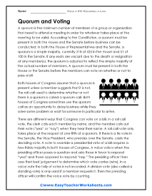 Quorum and Voting Worksheet