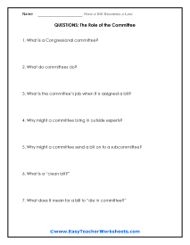 Committee Question Worksheet