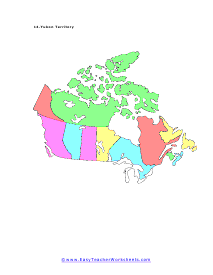 Yukon Colored Territory Map