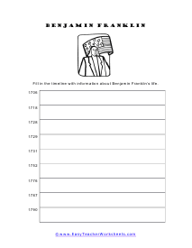 Benjamin Franklin's Life Worksheet