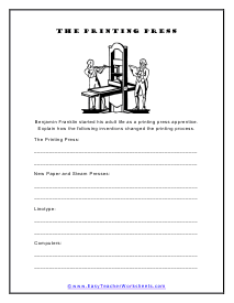 Printing Press Worksheet