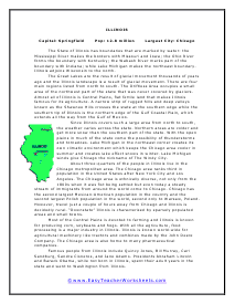 Illinois Reading Worksheet