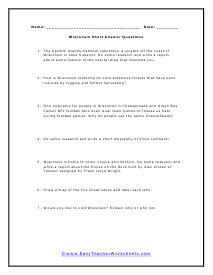 Wisconsin Short Answer Worksheet