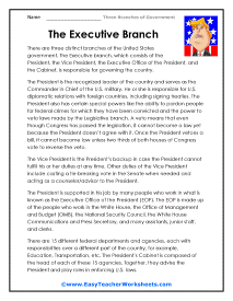 Executive Branch Worksheet