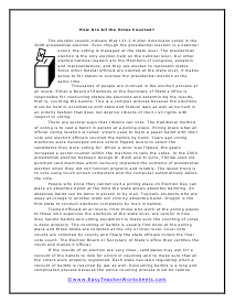 How Votes Are Counted Reading Worksheet