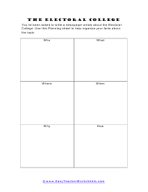 Electoral College Worksheet