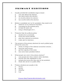 Primary Election Worksheet