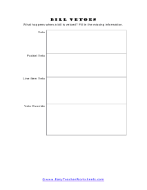 Bill Veto Worksheet