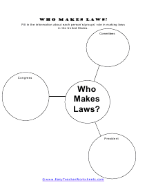 Who Makes Laws Worksheet